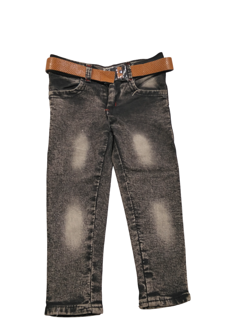 Boys Washed Black Jeans with Belt D.cwd-13-25 B.9085 Boys Washed Black Jeans with Belt D.cwd-13-25 B.9085