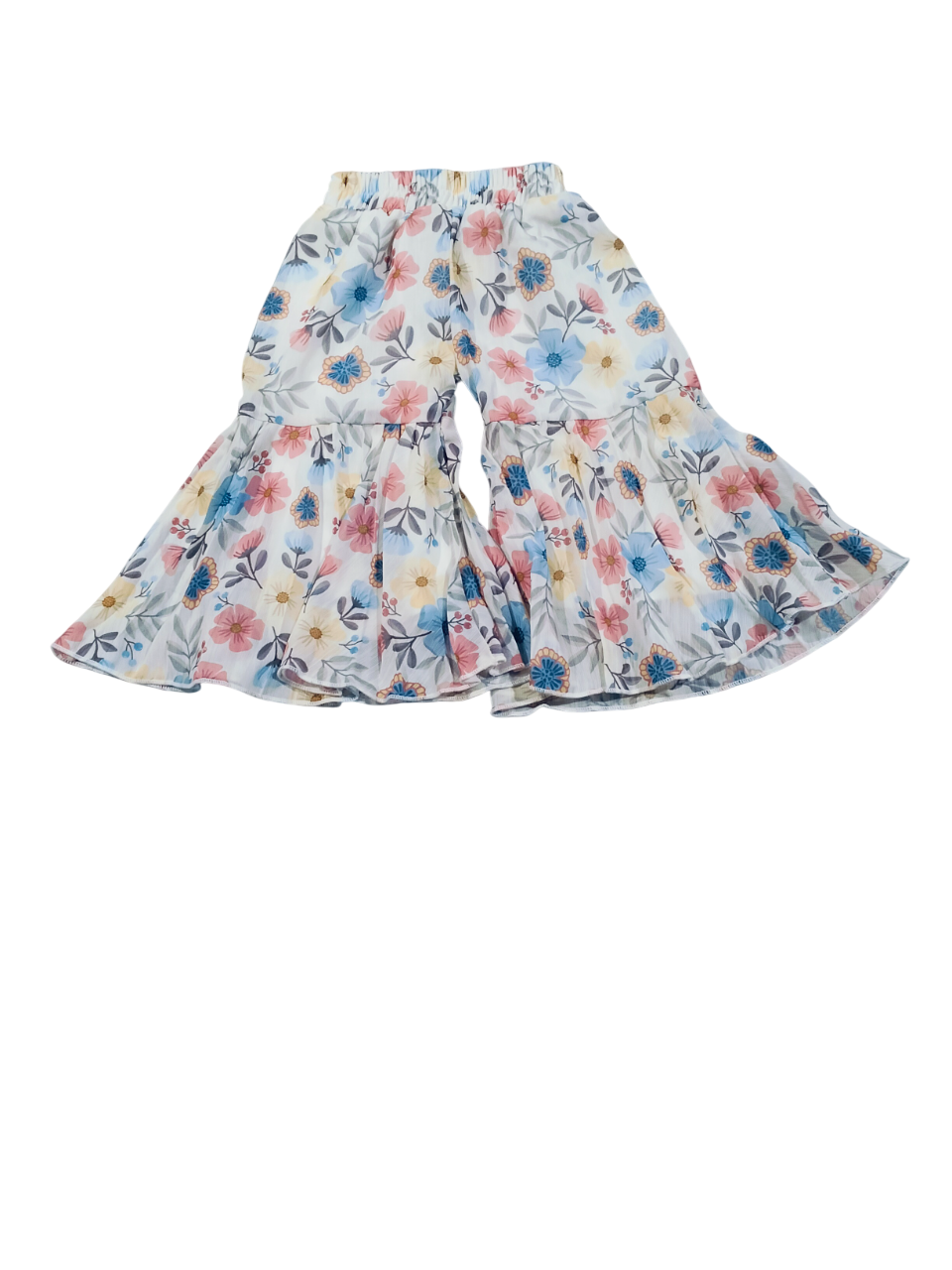 Floral Flare-Sleeve Top & Sharara Pants Set for Girls D.14.1237 B.1278 Floral Flare-Sleeve Top & Sharara Pants Set for Girls D.14.1237 B.1278
