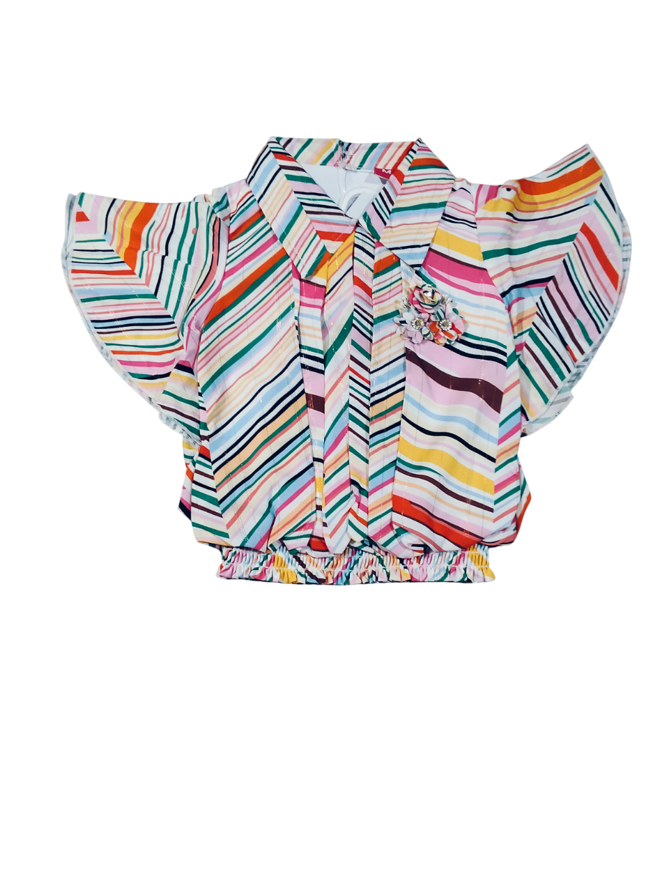 Rainbow Vibes Striped Shirt & Palazzo Set D.15.1229 B.1284 Rainbow Vibes Striped Shirt & Palazzo Set D.15.1229 B.1284