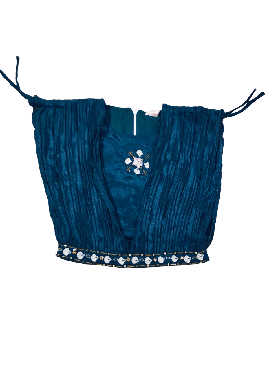 Indigo Ethnic-Inspired Sleeveless Top & Printed Pleated Skirt Set for Girls D.17.006 B.1296 Indigo Ethnic-Inspired Sleeveless Top & Printed Pleated Skirt Set for Girls D.17.006 B.1296