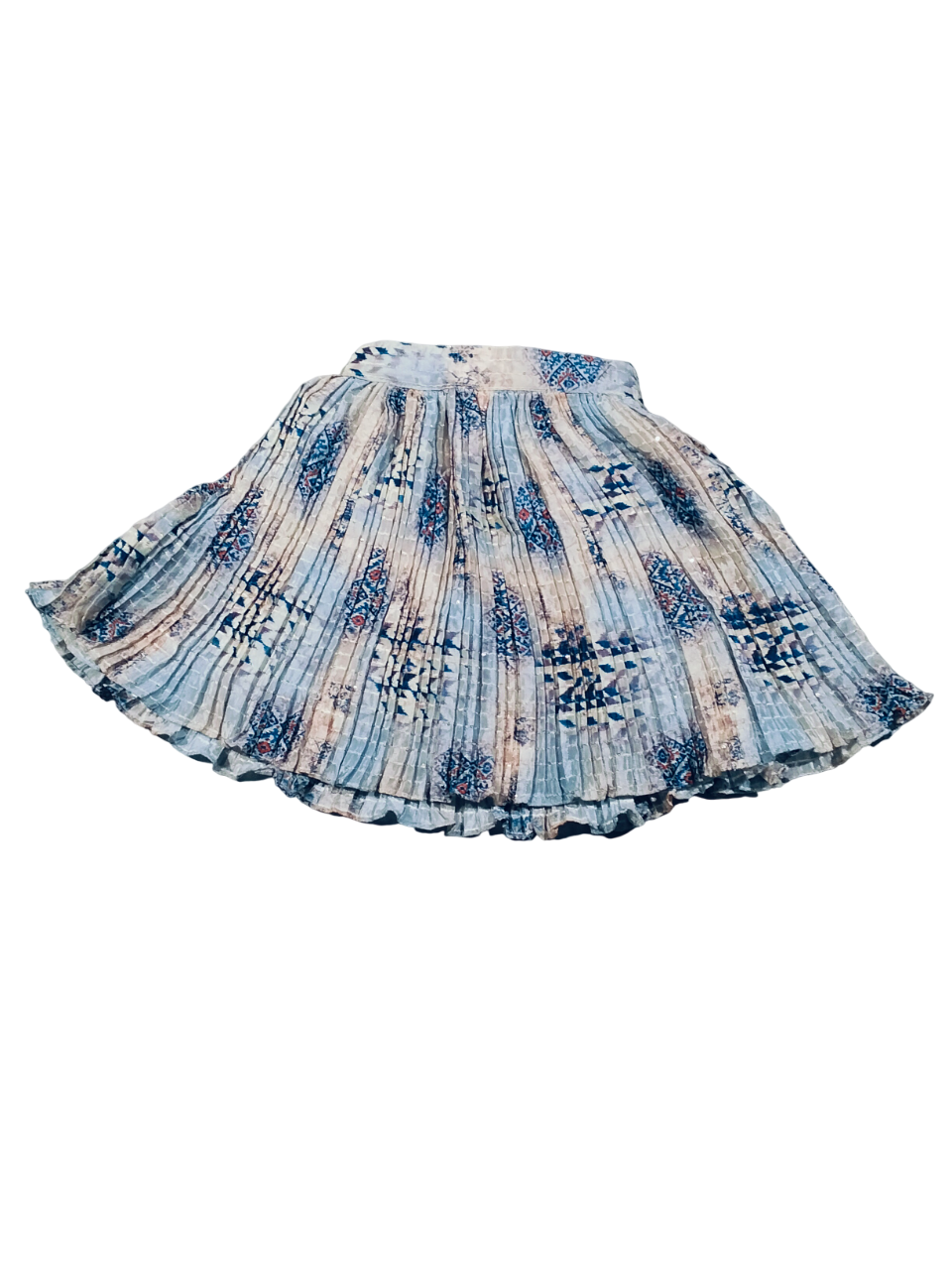 Indigo Ethnic-Inspired Sleeveless Top & Printed Pleated Skirt Set for Girls D.17.006 B.1296 Indigo Ethnic-Inspired Sleeveless Top & Printed Pleated Skirt Set for Girls D.17.006 B.1296