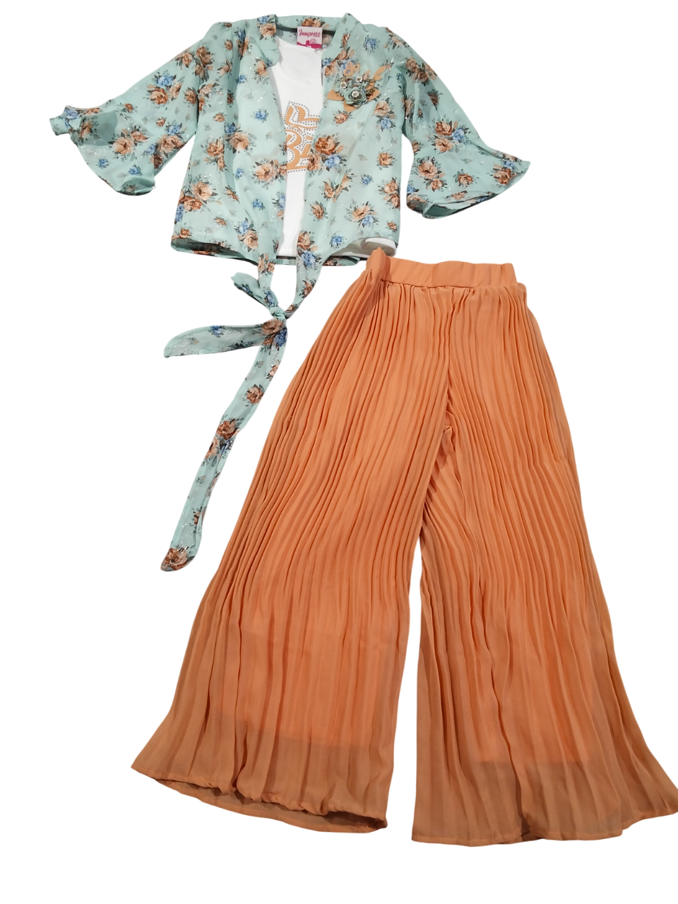 3-Piece Stylish Girls Co-Ord Set ā Floral Shrug D.1.3149 B.1716 3-Piece Stylish Girls Co-Ord Set ā Floral Shrug D.1.3149 B.1716