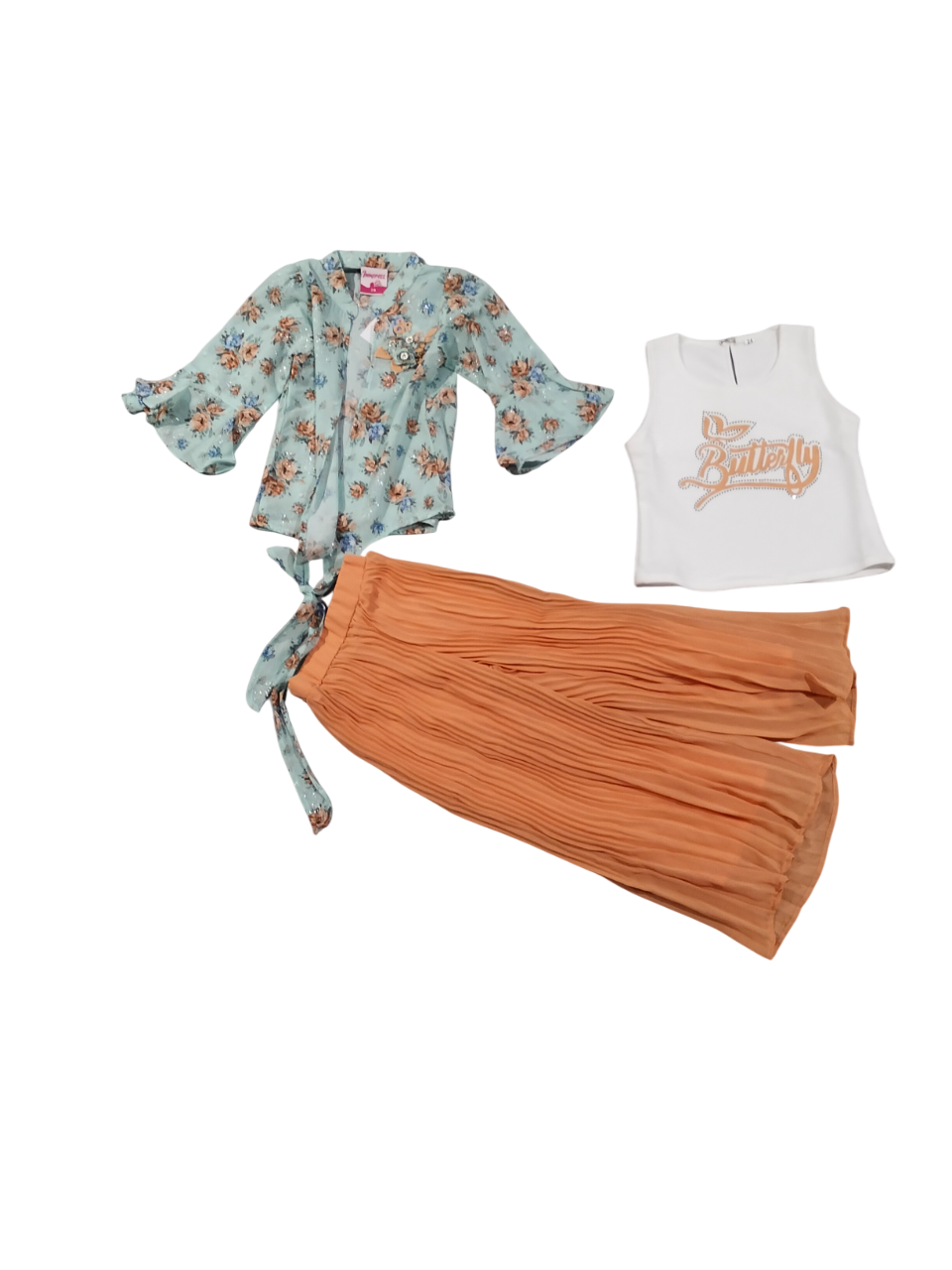 3-Piece Stylish Girls Co-Ord Set ā Floral Shrug D.1.3149 B.1716 3-Piece Stylish Girls Co-Ord Set ā Floral Shrug D.1.3149 B.1716