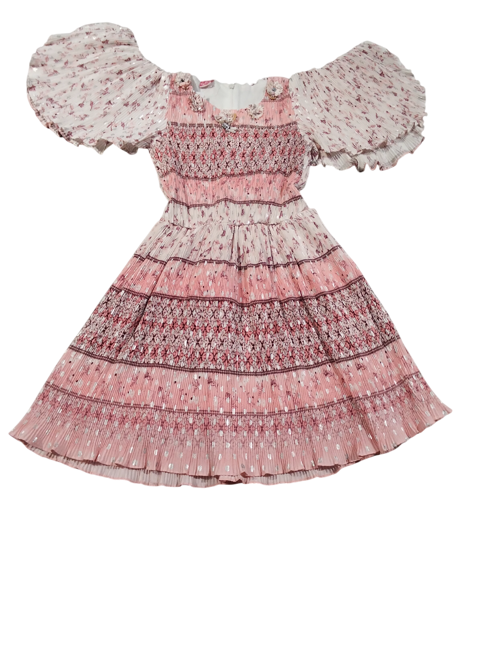 Elegant Pink Smocked Party Frock for Girls with Puff Sleeves ā Vintage Style D.007 B.1234 Elegant Pink Smocked Party Frock for Girls with Puff Sleeves ā Vintage Style D.007 B.1234