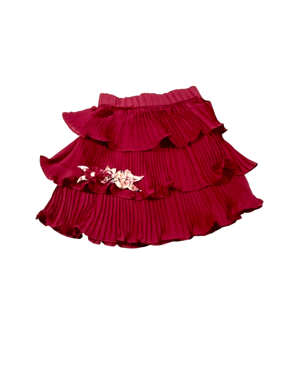 Stylish Maroon Ruffle Skirt & Floral Top Set D.13.300 B.1270 Stylish Maroon Ruffle Skirt & Floral Top Set D.13.300 B.1270