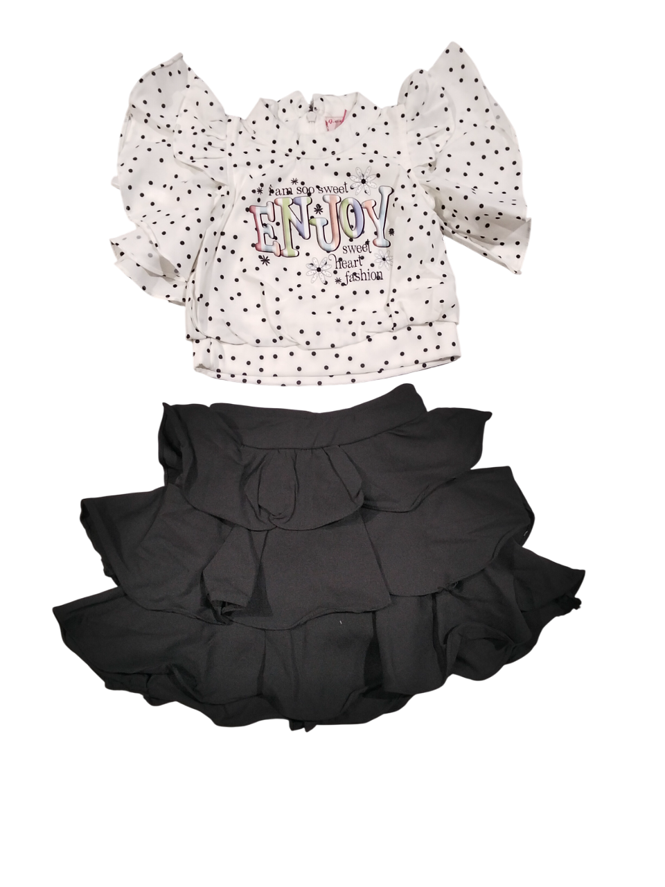Girls’ Stylish Polka Dot Top & Frill Skirt Set D.11.2218 B.1820 Girls’ Stylish Polka Dot Top & Frill Skirt Set D.11.2218 B.1820