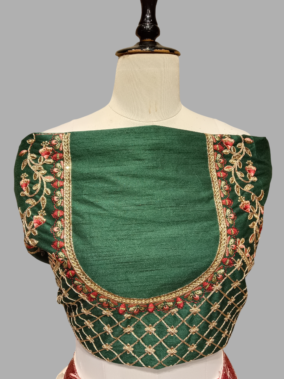 Elegant Bottle Green and Maroon Bridal Lehenga Choli Elegant Bottle Green and Maroon Bridal Lehenga Choli