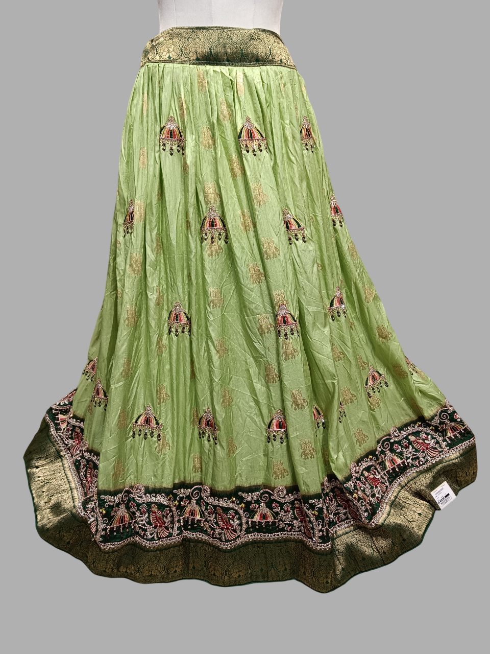 Designer Green Lehenga with Rani Pink Embroidered Blouse and Dark Green Bandhej Dupatta D510 Designer Green Lehenga with Rani Pink Embroidered Blouse and Dark Green Bandhej Dupatta D510