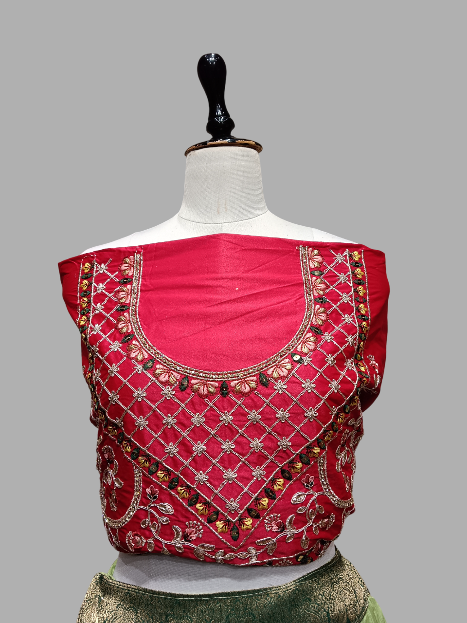 Designer Green Lehenga with Rani Pink Embroidered Blouse and Dark Green Bandhej Dupatta D510 Designer Green Lehenga with Rani Pink Embroidered Blouse and Dark Green Bandhej Dupatta D510