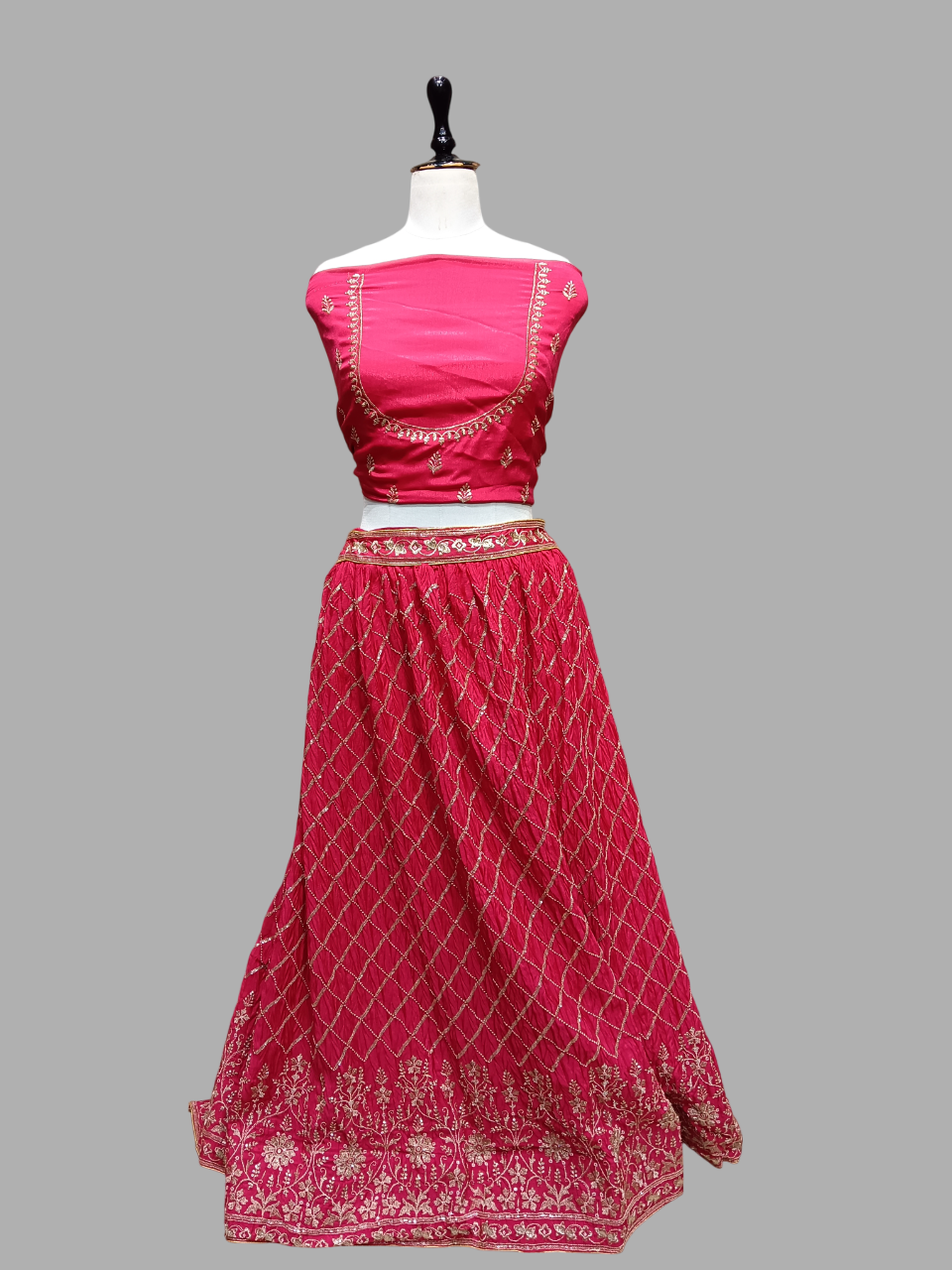 Pink & Light Pink Embroidered Bridal Lehenga Choli Set D310 Pink & Light Pink Embroidered Bridal Lehenga Choli Set D310