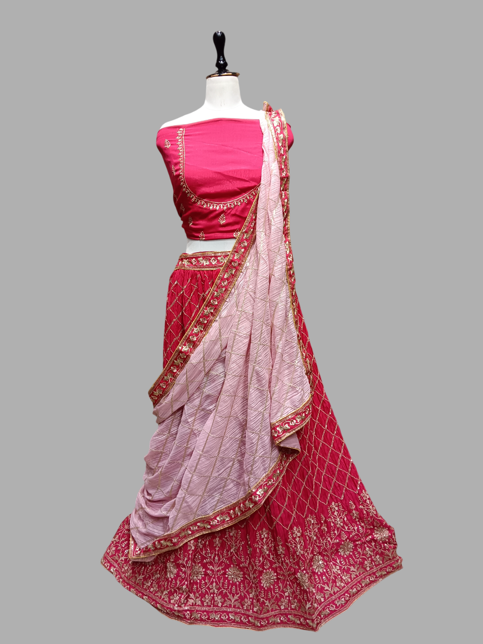 Pink & Light Pink Embroidered Bridal Lehenga Choli Set D310 Pink & Light Pink Embroidered Bridal Lehenga Choli Set D310
