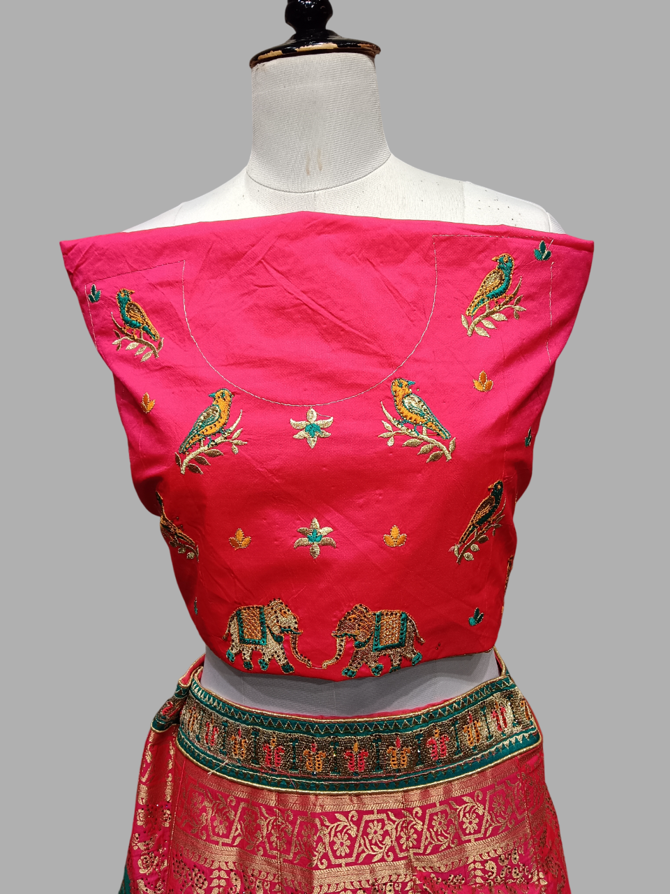 Pink & Teal Traditional Embroidered Lehenga Choli Set MF Pink & Teal Traditional Embroidered Lehenga Choli Set MF