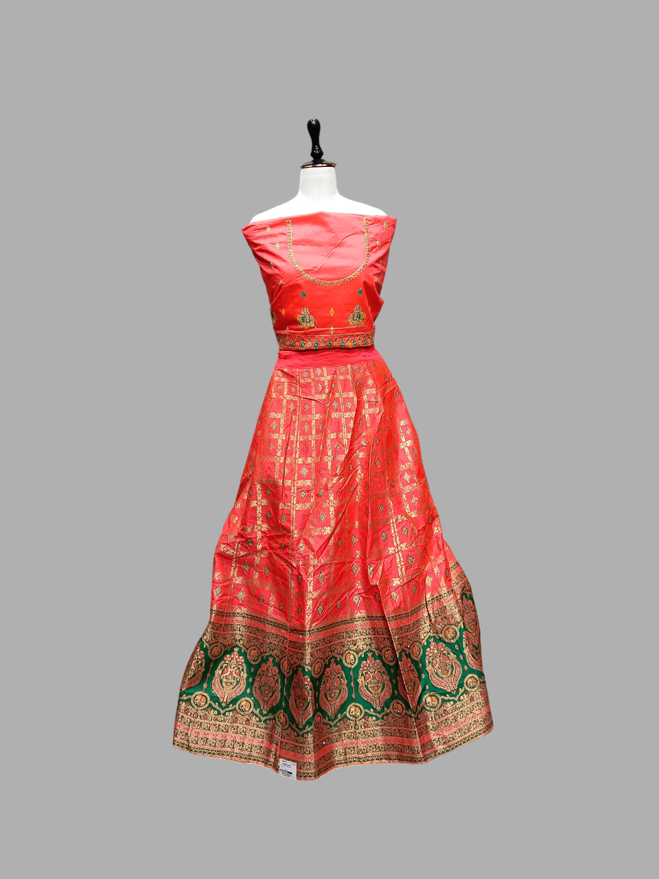 Red & Green Traditional Embroidered Lehenga Choli Set MF Red & Green Traditional Embroidered Lehenga Choli Set MF