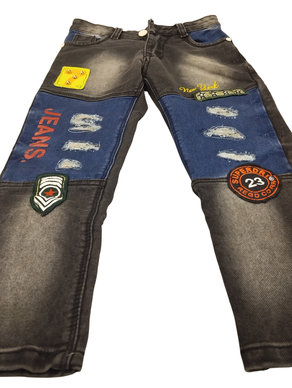 Boys Stylish Patchwork Black Denim Jeans D.gurur1 B.2023 Boys Stylish Patchwork Black Denim Jeans D.gurur1 B.2023