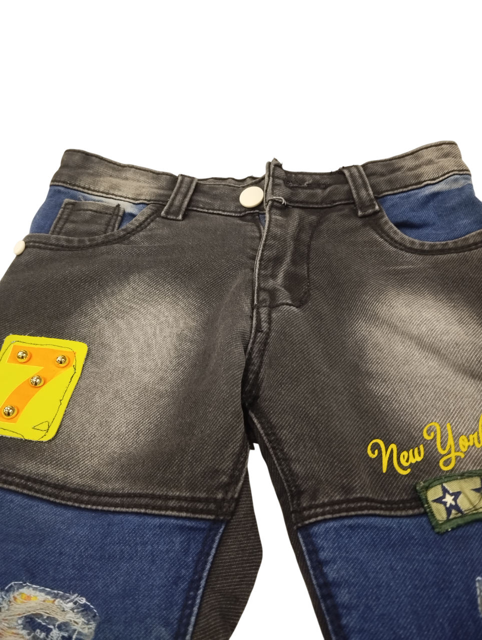Boys Stylish Patchwork Black Denim Jeans D.gurur1 B.2023 Boys Stylish Patchwork Black Denim Jeans D.gurur1 B.2023
