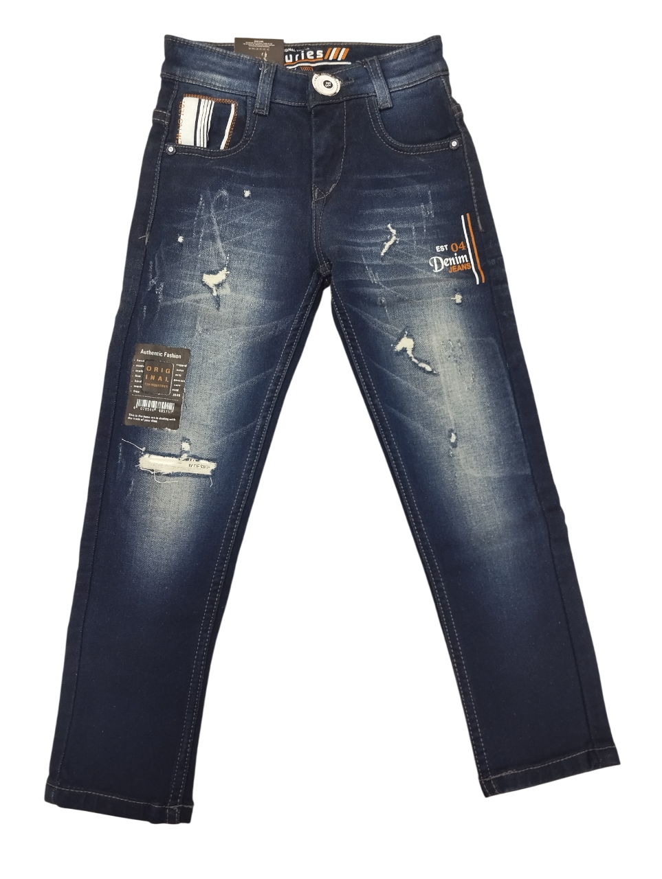 Boys' Black Distressed Slim Fit Denim Jeans D.130 jeans B.5120
