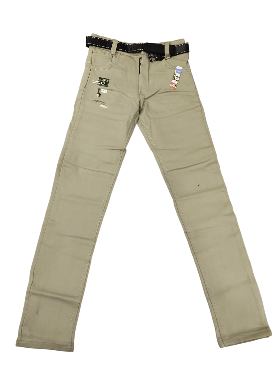 Boys' Light Olive Slim Fit Stretchable Pants D.28.2123 B.5564