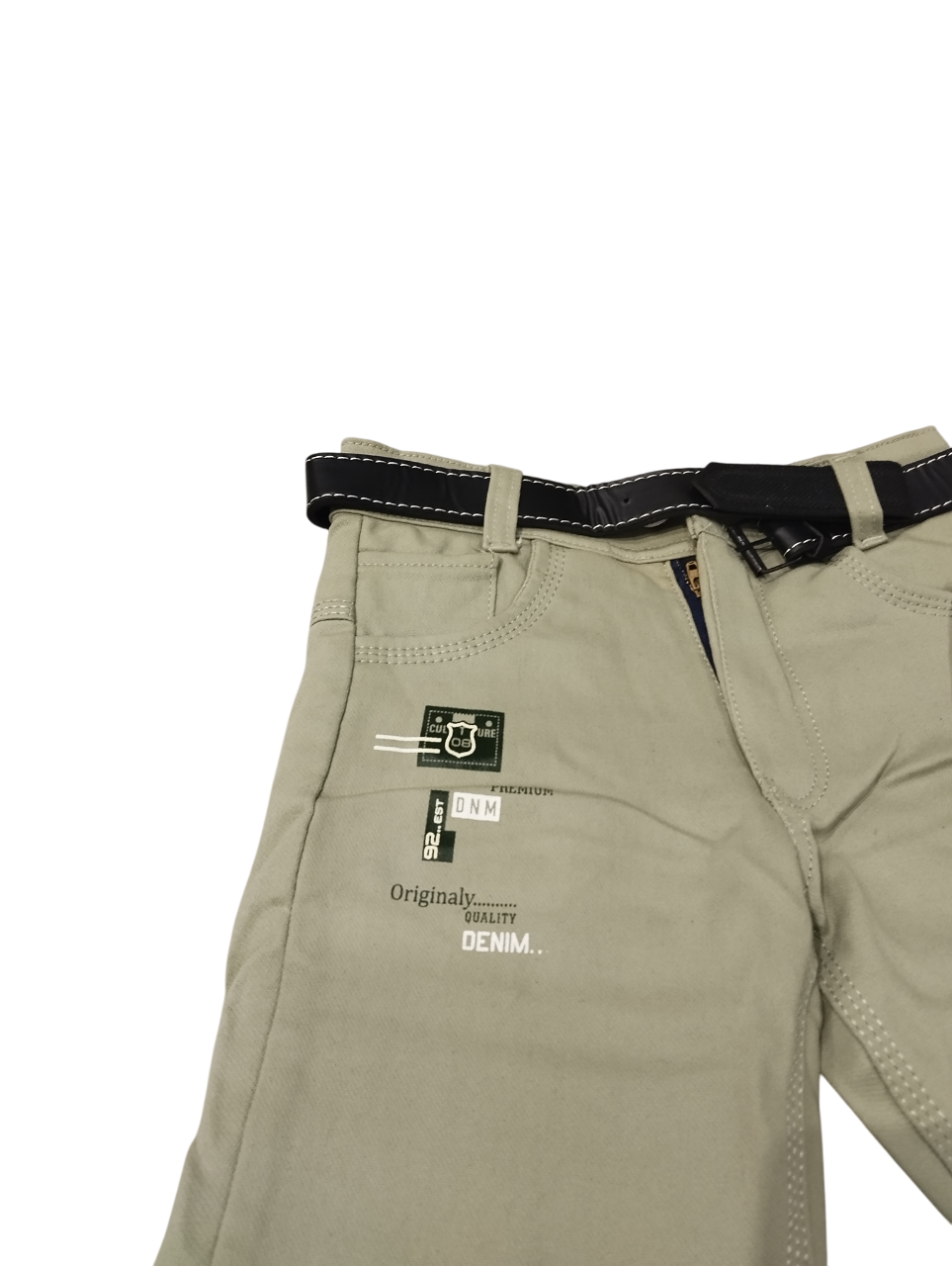 Boys' Light Olive Slim Fit Stretchable Pants D.28.2123 B.5564