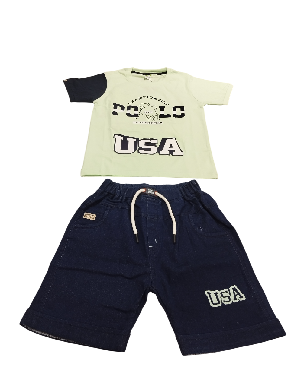 Boys' Championship Polo T-Shirt & Denim Shorts Set D.16.114 Boys' Championship Polo T-Shirt & Denim Shorts Set D.16.114