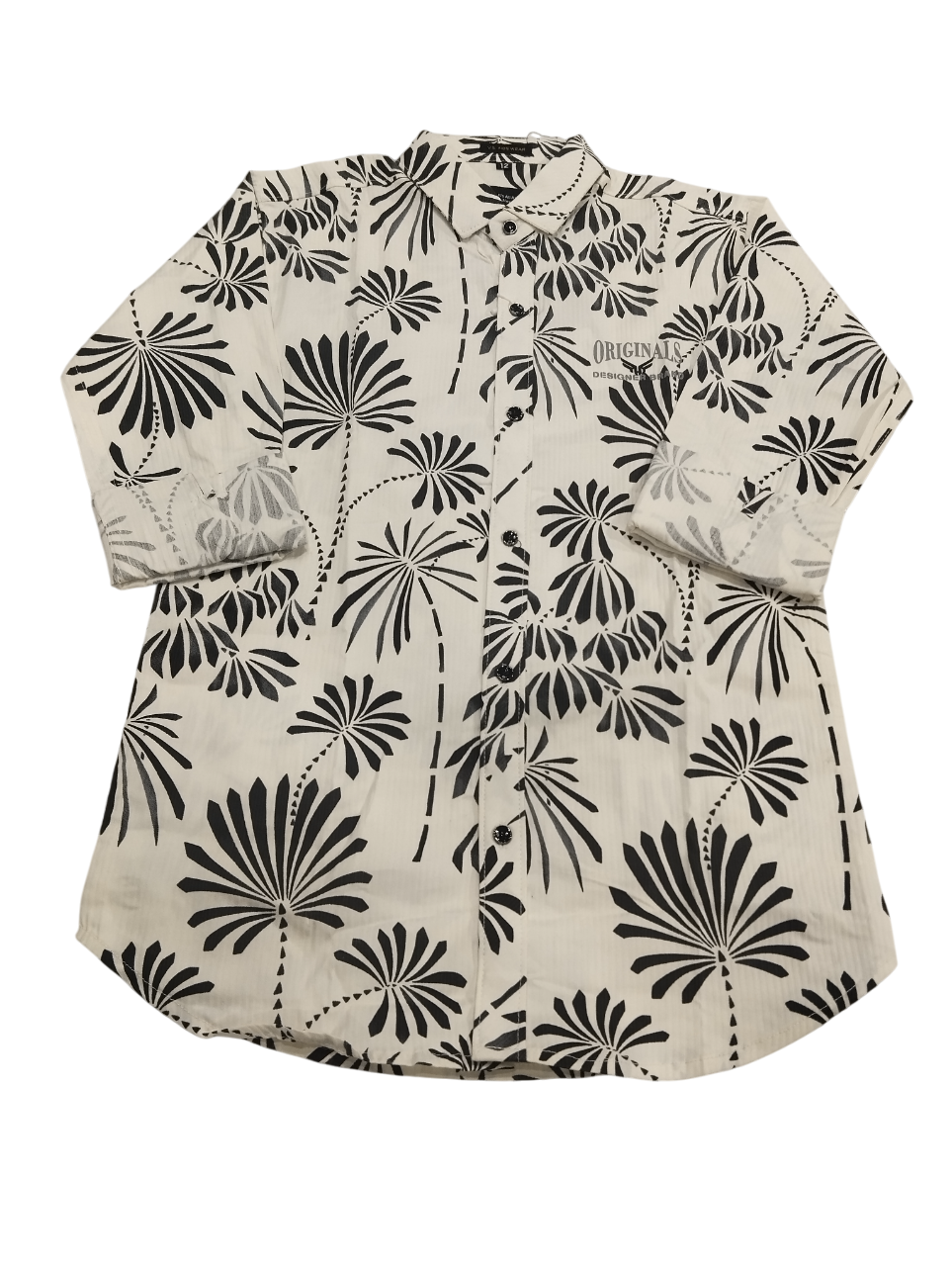 Boys' Tropical Palm Printed Casual Shirt D.15.6099 B.5472 Boys' Tropical Palm Printed Casual Shirt D.15.6099 B.5472