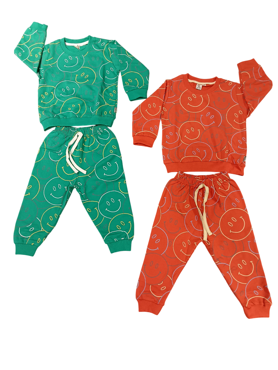 Kids "Smiley Print" Full Sleeves Sweatshirt and Jogger Pant D.7.2039 B.2091 Kids "Smiley Print" Full Sleeves Sweatshirt and Jogger Pant D.7.2039 B.2091