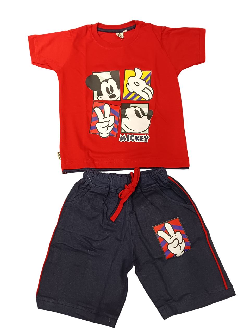 Kids "Mickey Cartoon" Printed T-Shirt and Shorts Set D.21.519 B.2173 Kids "Mickey Cartoon" Printed T-Shirt and Shorts Set D.21.519 B.2173