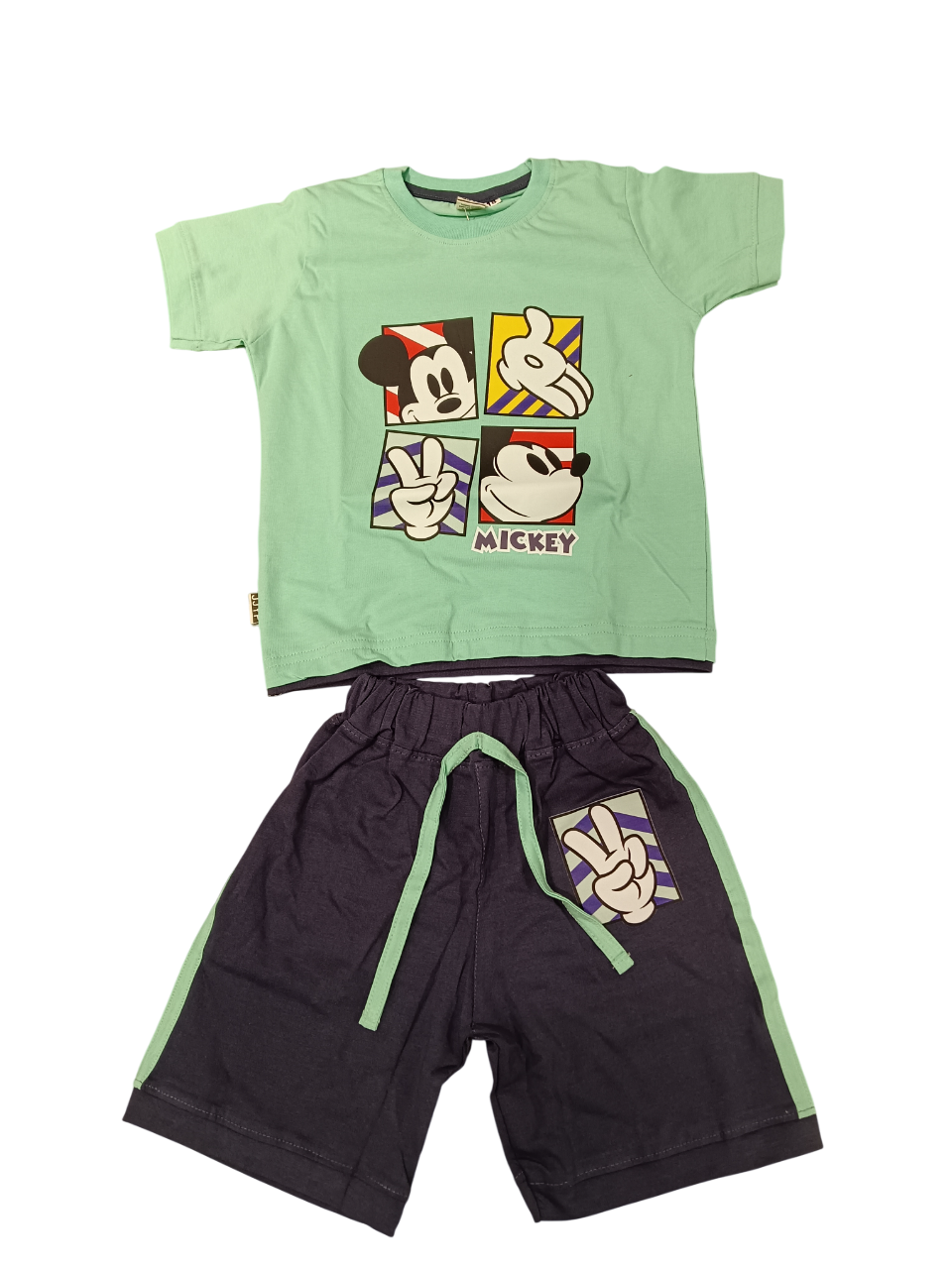 Kids "Mickey Cartoon" Printed T-Shirt and Shorts Set D.21.519 B.2173 Kids "Mickey Cartoon" Printed T-Shirt and Shorts Set D.21.519 B.2173