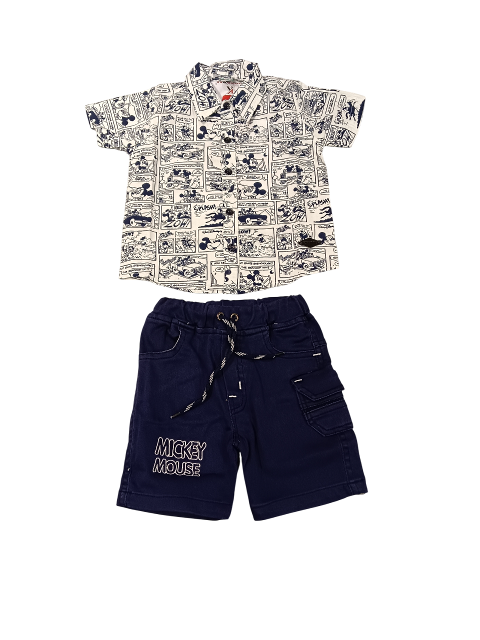Mickey Mouse Printed Shirt & Shorts Set for Kids D.43.2117 B.1468 Mickey Mouse Printed Shirt & Shorts Set for Kids D.43.2117 B.1468