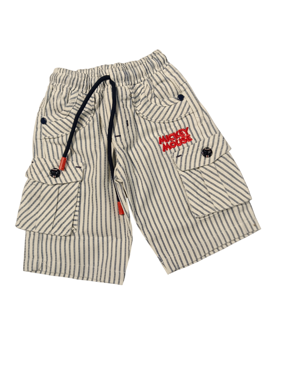 Mickey Mouse Kids Denim Shirt & Striped Shorts Set D.13.10138 B.2918 Mickey Mouse Kids Denim Shirt & Striped Shorts Set D.13.10138 B.2918