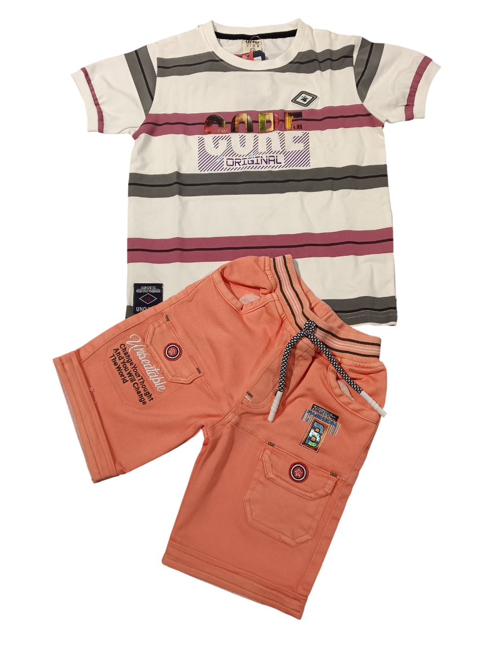 UNO Kids Cool Striped T-Shirt & Shorts Set D.32/6 B.3983 UNO Kids Cool Striped T-Shirt & Shorts Set D.32/6 B.3983