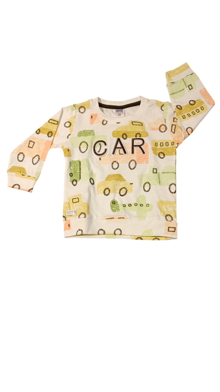 Kids Car-Print Sweatshirt & Jogger Set D.14.60038 B.2921 Kids Car-Print Sweatshirt & Jogger Set D.14.60038 B.2921