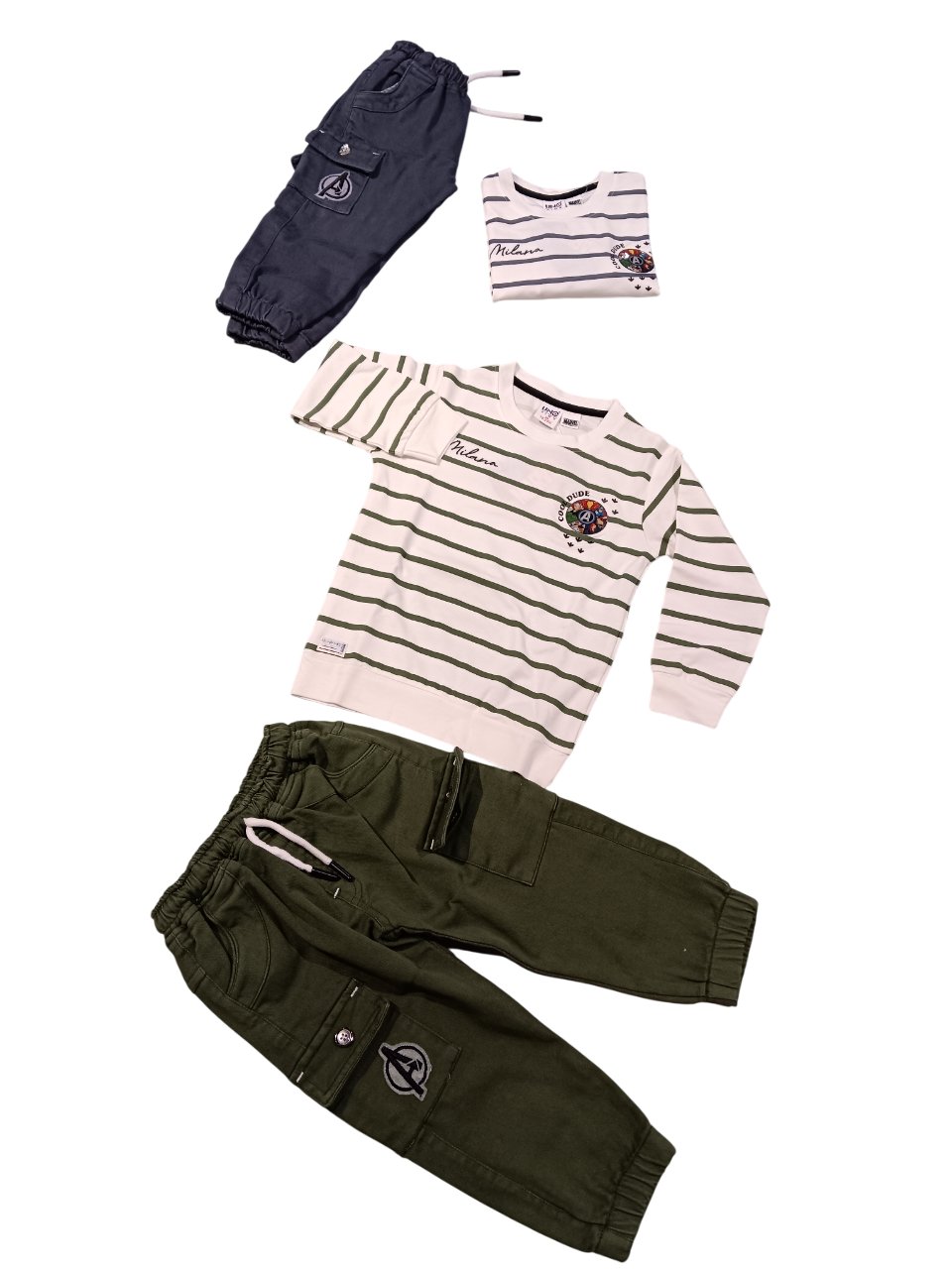 Milano Striped T-Shirt & Cargo Jogger Set D.11.4006 B. Milano Striped T-Shirt & Cargo Jogger Set D.11.4006 B.