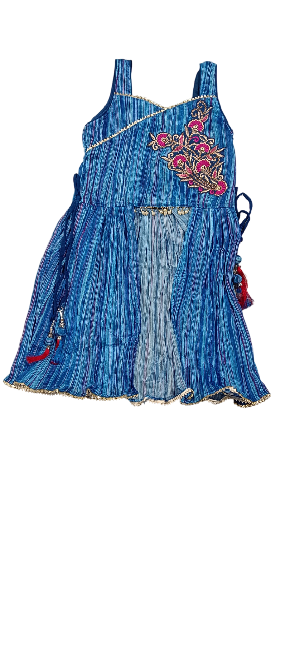 Girls' Traditional Ethnic Wear Set (likely a Lehenga Choli or Kurti with Sharara) D.18.715B B.8901 Girls' Traditional Ethnic Wear Set (likely a Lehenga Choli or Kurti with Sharara) D.18.715B B.8901