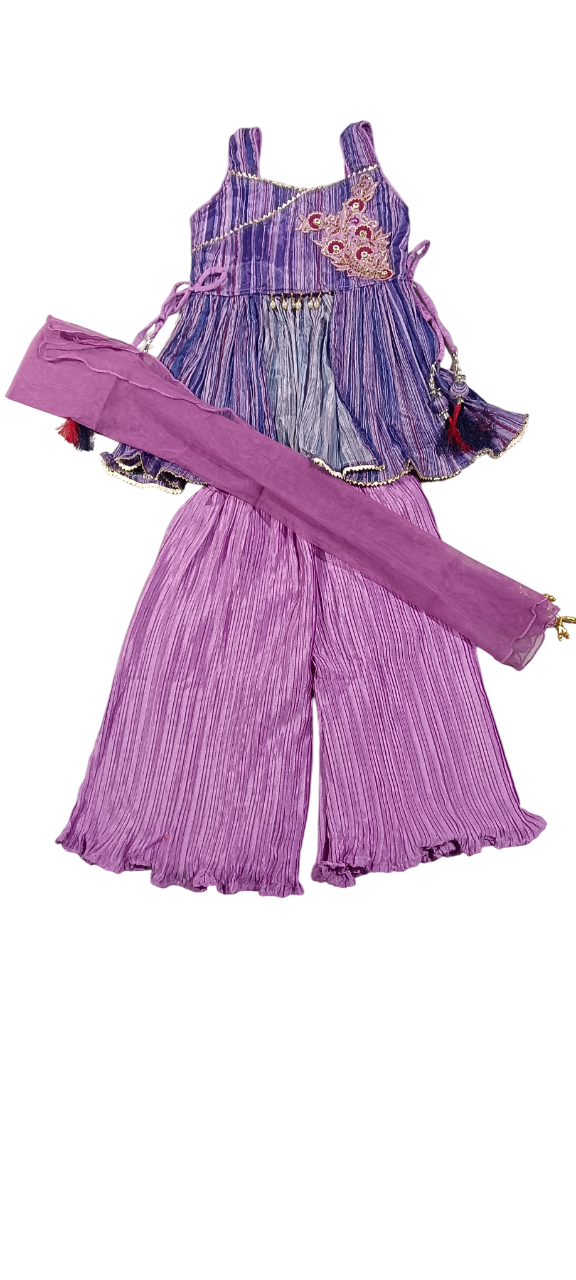 Girlsโ Traditional Bandhani Style Ethnic Wear Set D.15.715M B.8887 Girlsโ Traditional Bandhani Style Ethnic Wear Set D.15.715M B.8887