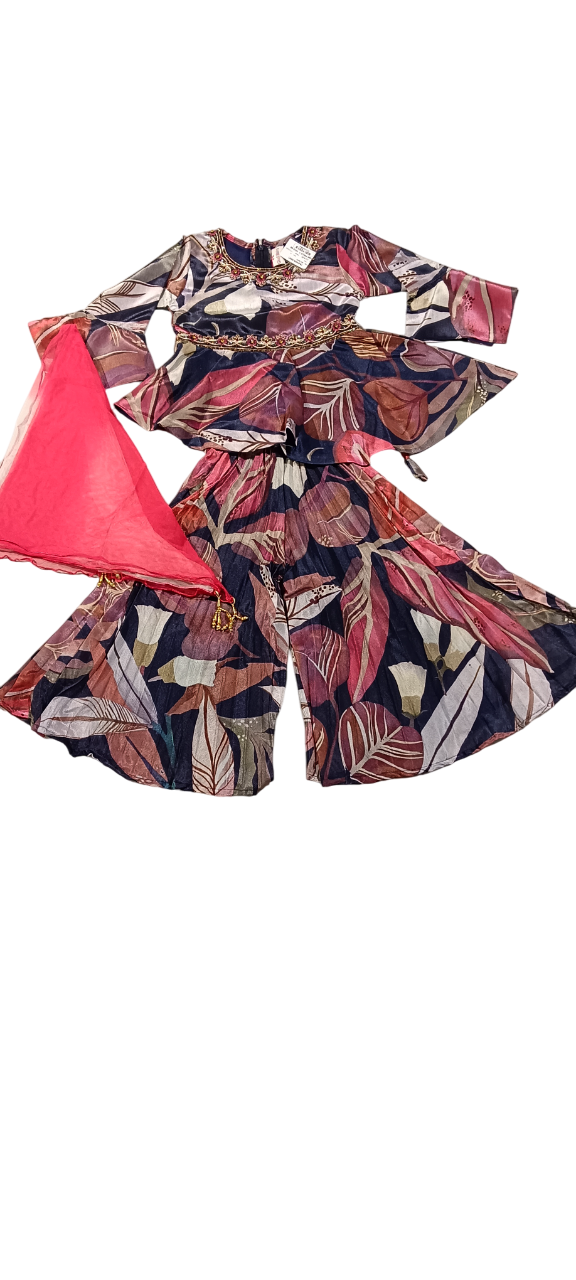 Stylish Floral Printed Palazzo Set with Embroidered Top D.1.PL2330B B.8825 Stylish Floral Printed Palazzo Set with Embroidered Top D.1.PL2330B B.8825
