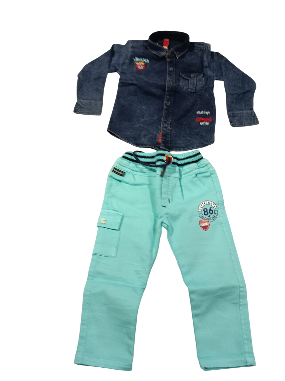 Denim Shirt + Mint Green Pant D.57/6 B.4104 Denim Shirt + Mint Green Pant D.57/6 B.4104