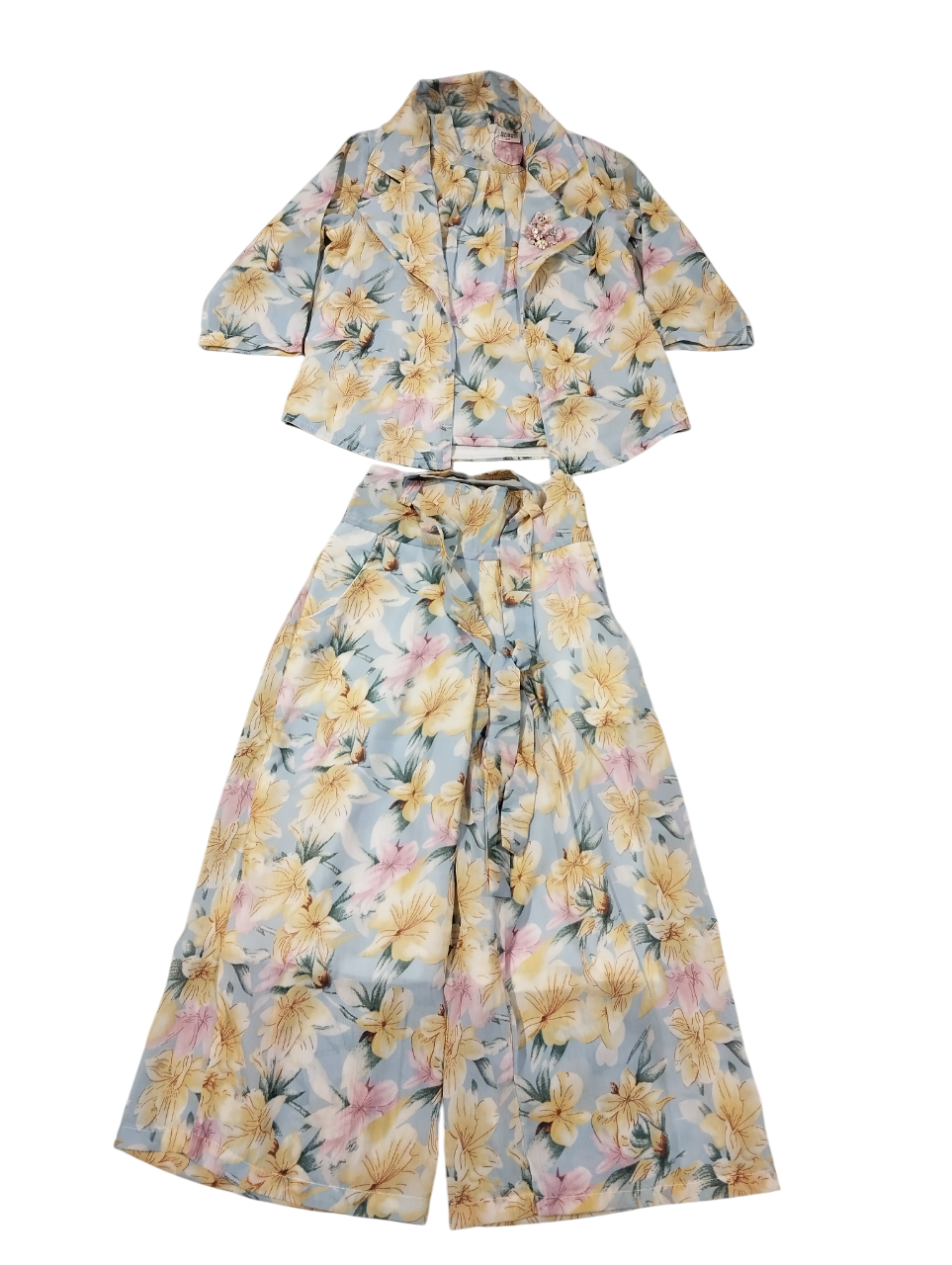 Elegant Floral Printed Girls' Co-Ord Set D.5.2049 B.3676 Elegant Floral Printed Girls' Co-Ord Set D.5.2049 B.3676