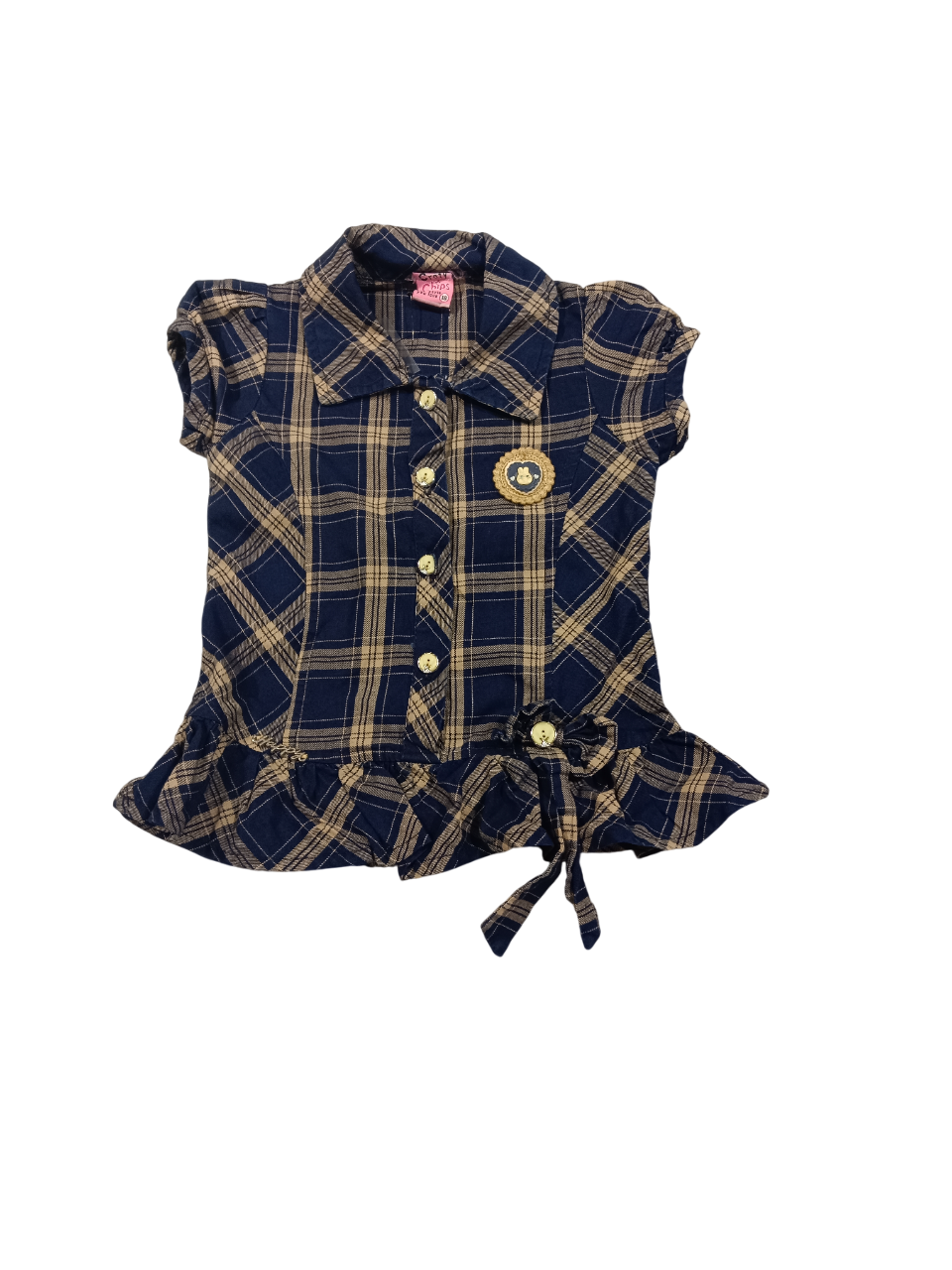 Kids Checked Shirt & Cream Pant Set Kids Checked Shirt & Cream Pant Set