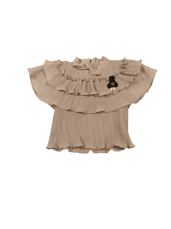 Stylish Baby Girl Ruffle Top & Printed Black Pants Set D.8628 Stylish Baby Girl Ruffle Top & Printed Black Pants Set D.8628