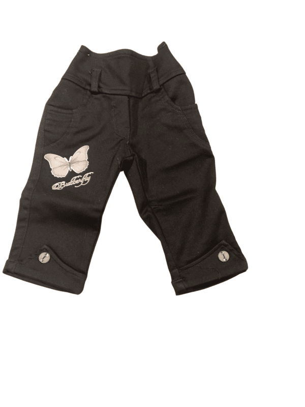 Stylish Baby Girl Ruffle Top & Printed Black Pants Set D.8628 Stylish Baby Girl Ruffle Top & Printed Black Pants Set D.8628