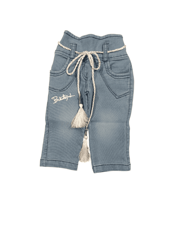 Elegant Baby Girl White Shirt & Stylish Denim Look Pant Set D.8877A Elegant Baby Girl White Shirt & Stylish Denim Look Pant Set D.8877A