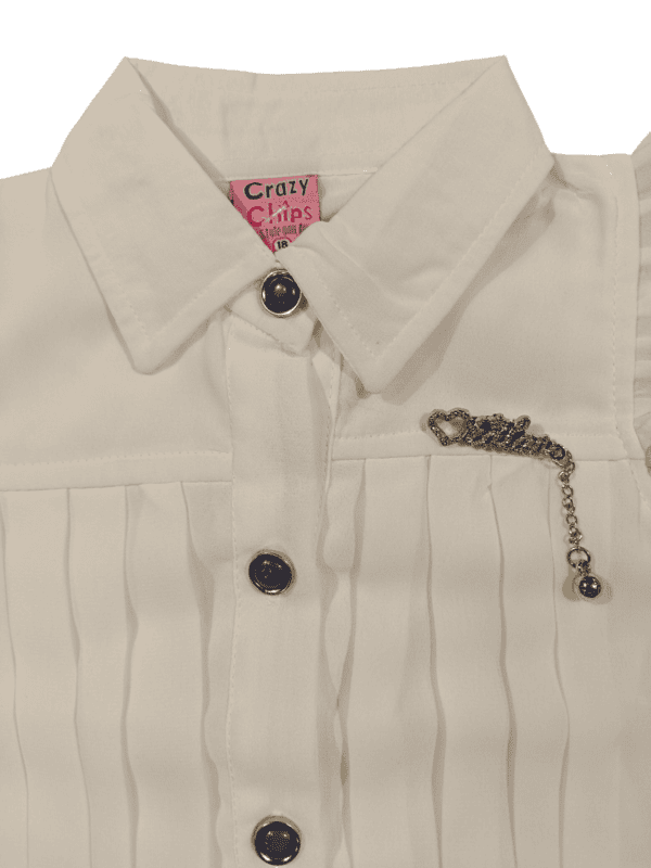 Elegant Baby Girl White Shirt & Stylish Denim Look Pant Set D.8877A Elegant Baby Girl White Shirt & Stylish Denim Look Pant Set D.8877A