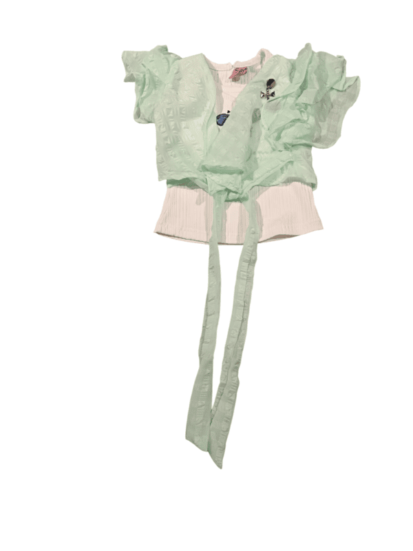 Baby Girl Mint Shrug & Denim Pant Stylish Set D.7463 Baby Girl Mint Shrug & Denim Pant Stylish Set D.7463