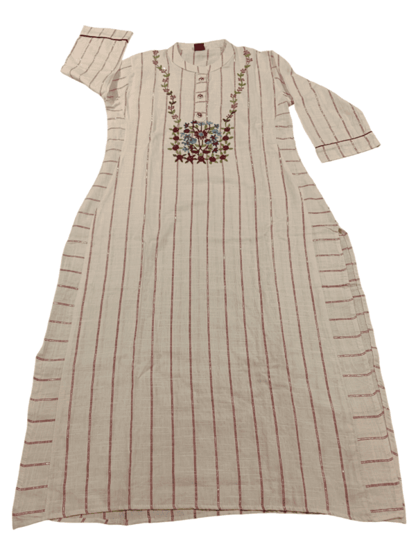 Elegant Embroidered Stripe Kurti D.6.3617 Elegant Embroidered Stripe Kurti D.6.3617