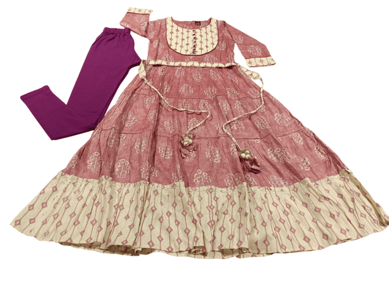 Designer Flared Printed Kurti Set with Belt D.7.3838 Designer Flared Printed Kurti Set with Belt D.7.3838