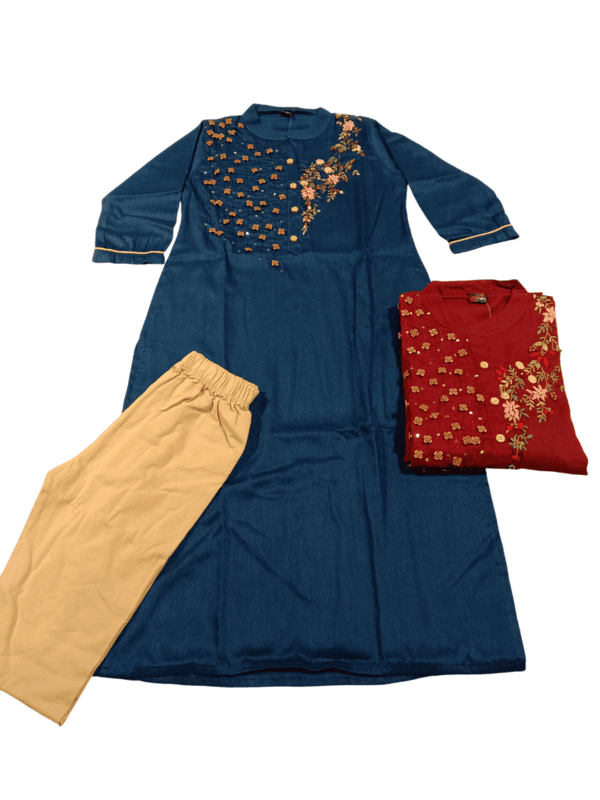 Embroidered Cotton Kurti Set D.3.3667 Embroidered Cotton Kurti Set D.3.3667
