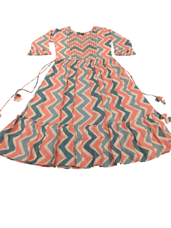 Vibrant Zigzag Printed Flared Kurti Dress D.14.3931 Vibrant Zigzag Printed Flared Kurti Dress D.14.3931