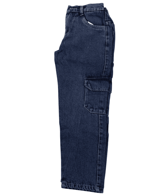 Girl Dark Blue Cargo Denim Jeans D.101 Girl Dark Blue Cargo Denim Jeans D.101