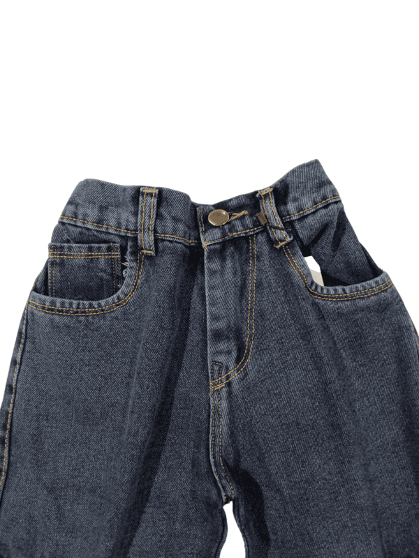Girl Dark Blue Cargo Denim Jeans D.101 Girl Dark Blue Cargo Denim Jeans D.101