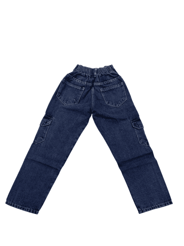 Girl Dark Blue Cargo Denim Jeans D.101 Girl Dark Blue Cargo Denim Jeans D.101